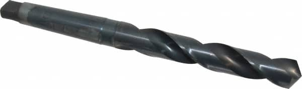 Chicago-Latrobe - 1-1/4", 4MT 118° Point High Speed Steel Taper Shank Drill Bit - Oxide Finish, 7-7/8" Flute Length, 13-1/2" OAL, Spiral Flute, Series 110 - Benchmark Tooling