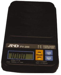 A&D Engineering - 0.5 Kg Capacity, LCD Pocket Scale - 0.1 g & 0.005 oz Graduation, Battery - Benchmark Tooling