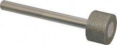 Made in USA - 3/4" Head Diam x 1/2" Head Thickness Diamond (Abrasive) Grinding Pin - 1/4" Shank Diam x 2-1/2" Shank Length, Coarse Grade - Benchmark Tooling