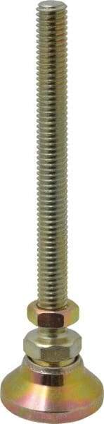 Gibraltar - 3/8-16 Bolt Thread, Studded Pivotal Stud Mount Leveling Pad & Mount - 3,750 Max Lb Capacity, 1-1/4" Base Diam - Benchmark Tooling