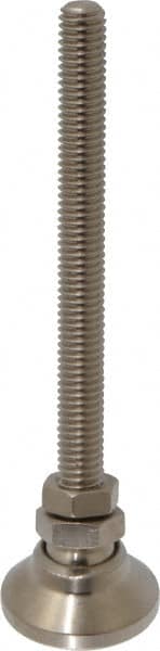 Gibraltar - 3/8-16 Bolt Thread, Studded Pivotal Stud Mount Leveling Pad & Mount - 3,750 Max Lb Capacity, 1-1/4" Base Diam - Benchmark Tooling