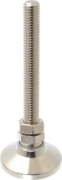 Gibraltar - 1/2-13 Bolt Thread, Studded Pivotal Stud Mount Leveling Pad & Mount - 5,000 Max Lb Capacity, 1-7/8" Base Diam - Benchmark Tooling