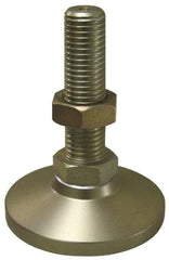 Gibraltar - 1-8 Bolt Thread, Studded Pivotal Stud Mount Leveling Pad & Mount - 22,000 Max Lb Capacity, 4" Base Diam - Benchmark Tooling