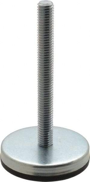 Gibraltar - 1/2-13 Bolt Thread, Stud Mount Leveling Pad & Mount - 500 Max Lb Capacity, 2.8" Base Diam, 4" Thread Length - Benchmark Tooling