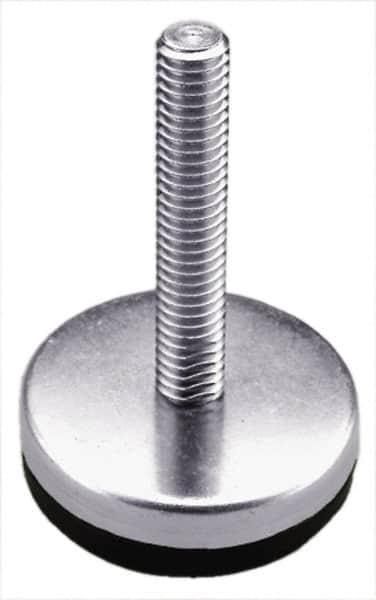 Gibraltar - 1/2-13 Bolt Thread, Stud Mount Leveling Pad & Mount - 250 Max Lb Capacity, 2.4" Base Diam, 4" Thread Length - Benchmark Tooling