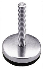 Gibraltar - 1/2-13 Bolt Thread, Stud Mount Leveling Pad & Mount - 250 Max Lb Capacity, 2.4" Base Diam, 4" Thread Length - Benchmark Tooling