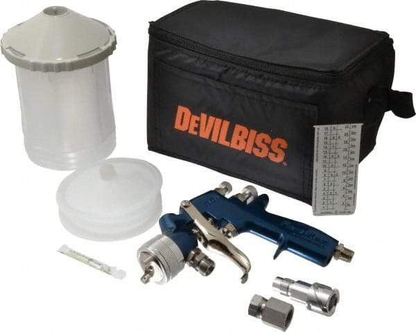 DeVilbiss - Siphon Feed Paint Spray Gun - 24 oz Capacity, 100 Max psi, 9.9 to 40 CFM, For Enamels, Epoxies, Lacquers, Polyurethanes, Primers, Sealers, Stains, Thinned Latex, Varnishes - Benchmark Tooling