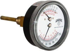 Winters - 2-1/2" Dial, 1/4 Thread, 0-75 Scale Range, Pressure Gauge - Lower Connection Mount, Accurate to 0.03% of Scale - Benchmark Tooling