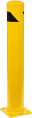 PRO-SAFE - 5-1/2" Diam x 36" High, Steel Bollard - 8" Wide x 8" Long Mounting Plate - Benchmark Tooling