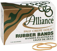 Alliance - 4 Inch Circumference, 1/8 Inch Wide, Pale Crepe Gold Rubber Band Strapping - 970 Pieces - Benchmark Tooling