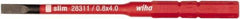 Wiha - 4mm Blade, 15/64" Drive Slotted Screwdriver Bit - 2-61/64" OAL - Benchmark Tooling