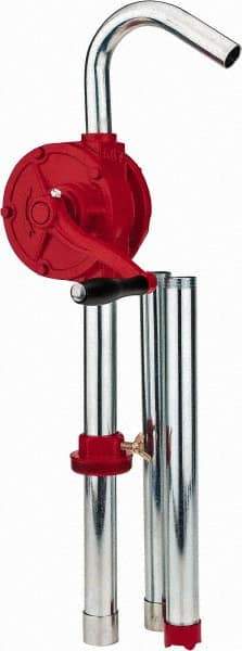 Value Collection - 1" Outlet, Cast Iron Hand Operated Siphon Pump - 10 oz per Stroke, 49" OAL, For Petroleum Based Products - Benchmark Tooling
