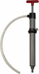 Value Collection - 19/32" Outlet, PVC Hand Operated Drum Pump - 8 oz per Stroke, 22" OAL, For Most Liquid Chemicals - Benchmark Tooling