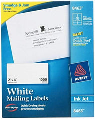 AVERY - 2" Wide x 4" Long, White Paper Shipping Label - For Inkjet Printers - Benchmark Tooling