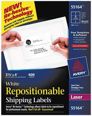 AVERY - 4" Long, White Paper Shipping Label - For Laser Printers - Benchmark Tooling