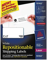 AVERY - 2" Wide x 4" Long, White Paper Shipping Label - For Laser Printers - Benchmark Tooling