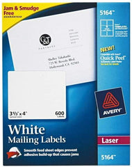 AVERY - 4" Long, White Paper Shipping Label - For Laser Printers - Benchmark Tooling