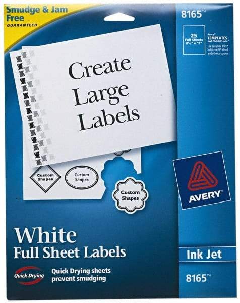 AVERY - 11" Long, White Paper Shipping Label - For Inkjet Printers - Benchmark Tooling