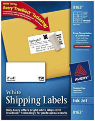 AVERY - 2" Wide x 4" Long, White Paper Shipping Label - For Inkjet Printers - Benchmark Tooling