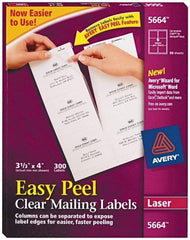 AVERY - 4" Long, Clear Shipping Label - For Laser Printers - Benchmark Tooling