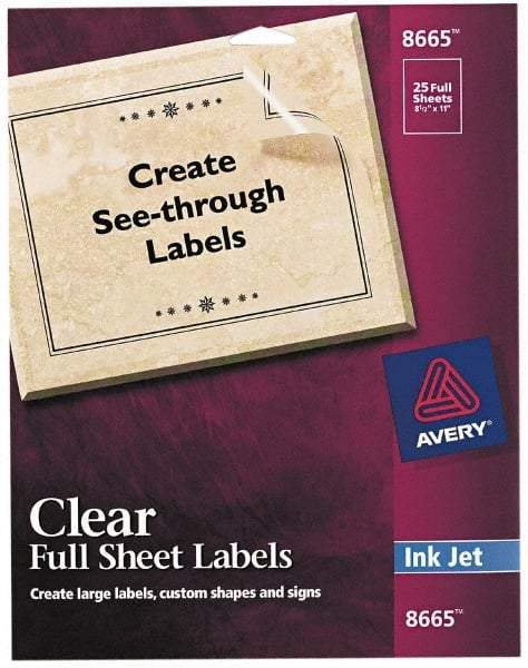 AVERY - 11" Long, Clear Shipping Label - For Inkjet Printers - Benchmark Tooling