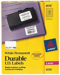 AVERY - 1-3/4" Long, White Paper Name Badge Labels - For Laser/Inkjet Printers - Benchmark Tooling