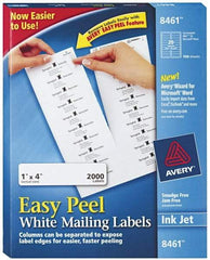 AVERY - 1" Wide x 4" Long, White Paper Shipping Label - For Inkjet Printers - Benchmark Tooling