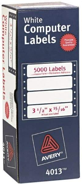 AVERY - 3-1/2" Long, White Paper Dot Matrix Label - For Dot Matrix Printers - Benchmark Tooling