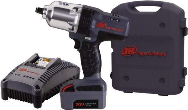 Ingersoll-Rand - 1/2" Drive 20 Volt Pistol Grip Cordless Impact Wrench & Ratchet - 1,900 RPM, 2,300 BPM, 780 Ft/Lb Torque, 1 Lithium-Ion Battery Included - Benchmark Tooling