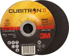 3M - 36 Grit, 6" Wheel Diam, 7/8" Arbor Hole, Type 27 Depressed Center Wheel - Ceramic, Resinoid Bond, S Hardness, 10,200 Max RPM - Benchmark Tooling