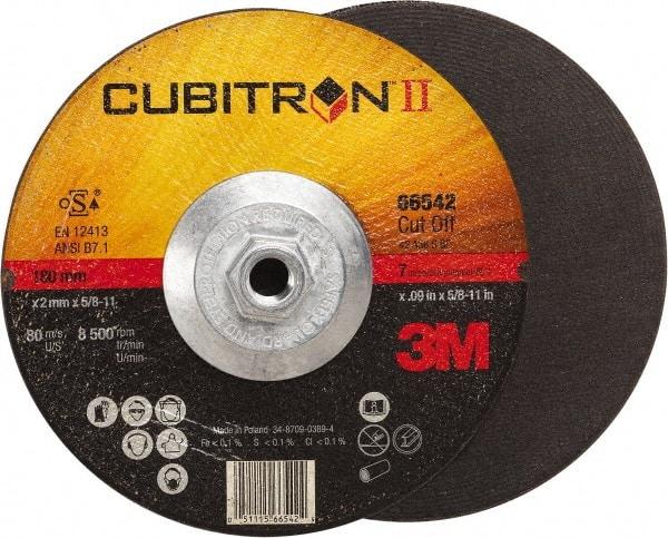 3M - 60 Grit, 7" Wheel Diam, Type 27 Depressed Center Wheel - Ceramic, Resinoid Bond, S Hardness, 8,500 Max RPM - Benchmark Tooling