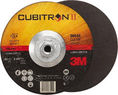 3M - 60 Grit, 7" Wheel Diam, Type 27 Depressed Center Wheel - Ceramic, Resinoid Bond, S Hardness, 8,500 Max RPM - Benchmark Tooling