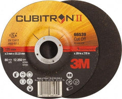 3M - 36 Grit, 5" Wheel Diam, 7/8" Arbor Hole, Type 27 Depressed Center Wheel - Ceramic, Resinoid Bond, S Hardness, 12,250 Max RPM - Benchmark Tooling