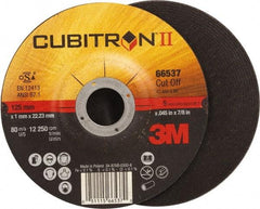 3M - 60 Grit, 5" Wheel Diam, 7/8" Arbor Hole, Type 27 Depressed Center Wheel - Ceramic, Resinoid Bond, S Hardness, 12,250 Max RPM - Benchmark Tooling