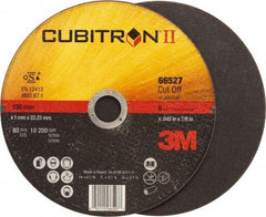 3M - 6" 60 Grit Ceramic Cutoff Wheel - 0.045" Thick, 7/8" Arbor, 10,200 Max RPM, Use with Angle Grinders - Benchmark Tooling