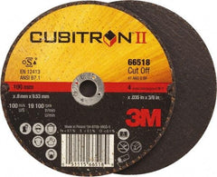 3M - 4" 60 Grit Ceramic Cutoff Wheel - 0.035" Thick, 3/8" Arbor, 19,100 Max RPM, Use with Angle Grinders - Benchmark Tooling