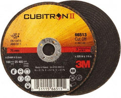 3M - 3" 60 Grit Ceramic Cutoff Wheel - 0.035" Thick, 1/4" Arbor, 25,465 Max RPM, Use with Angle Grinders - Benchmark Tooling