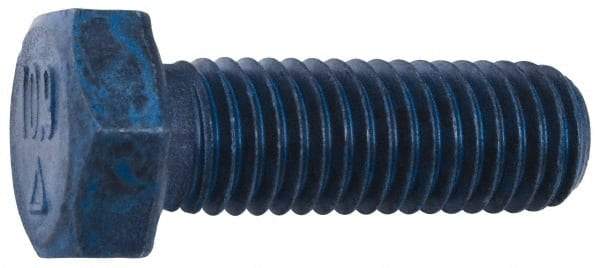 Metric Blue - M12x1.75mm Metric Coarse, 75mm Length Under Head Hex Head Cap Screw - Partially Threaded, Grade 10.9 Alloy Steel, 19mm Hex - Benchmark Tooling