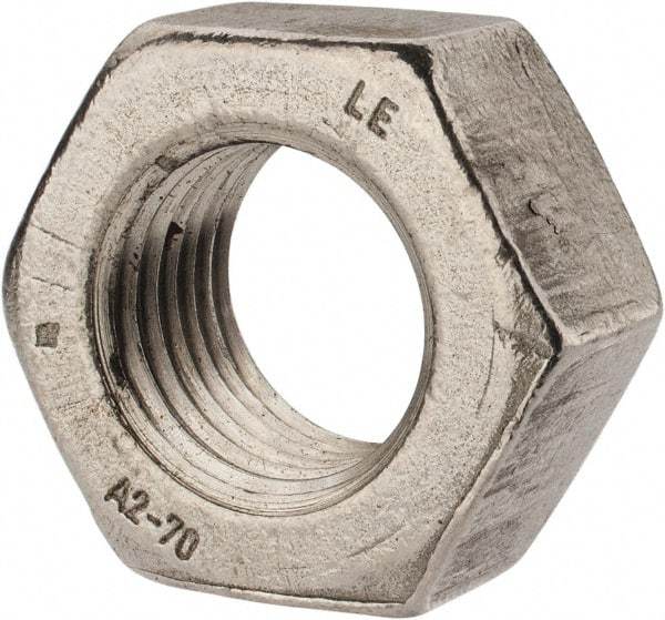 Value Collection - M33x3.50 Metric Coarse Stainless Steel Right Hand Hex Nut - 50mm Across Flats, 26mm High, Uncoated - Benchmark Tooling