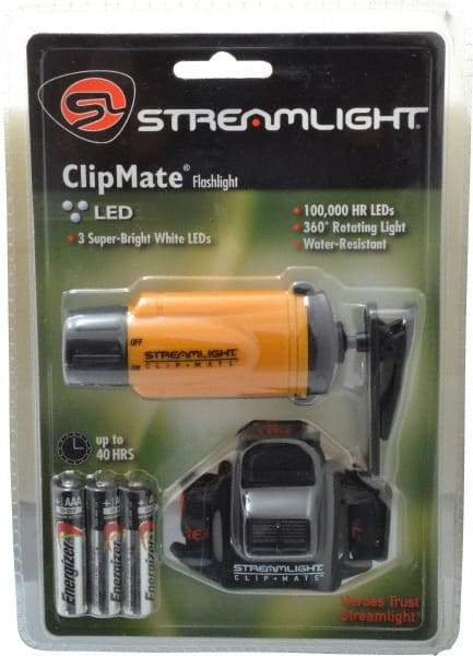 Streamlight - Green, White LED Bulb, 27 Lumens, Hands-free Flashlight - Yellow Plastic Body, 3 AAA Alkaline Batteries Included - Benchmark Tooling