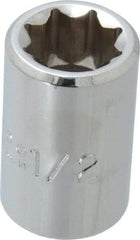 Proto - 1/2", 1/2" Drive, Standard Hand Socket - 8 Points, 1-7/16" OAL, Alloy Steel, Chrome Finish - Benchmark Tooling