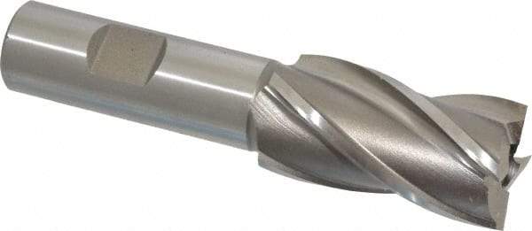 Weldon - 1", 1-7/8" LOC, 3/4" Shank Diam, 4-1/8" OAL, 4 Flute, High Speed Steel Square End Mill - Single End, Uncoated, Spiral Flute, Right Hand Cut, Right Hand Flute - Benchmark Tooling