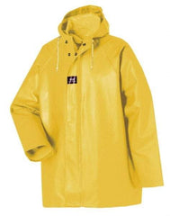 Helly Hansen - Size S, Yellow, Rain Jacket - 34-36" Chest, Attached Hood - Benchmark Tooling