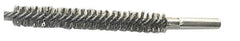 Schaefer Brush - 4" Brush Length, 3/4" Diam, Double Stem, Double Spiral Tube Brush - 6" Long, Stainless Steel, 12-24 Female Connection - Benchmark Tooling