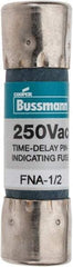 Cooper Bussmann - 250 VAC, 0.5 Amp, Time Delay Pin Indicator Fuse - Fuse Holder Mount, 1-1/2" OAL, 10 at 125 V kA Rating, 13/32" Diam - Benchmark Tooling