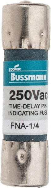 Cooper Bussmann - 250 VAC, 0.25 Amp, Time Delay Pin Indicator Fuse - Fuse Holder Mount, 1-1/2" OAL, 10 at 125 V kA Rating, 13/32" Diam - Benchmark Tooling