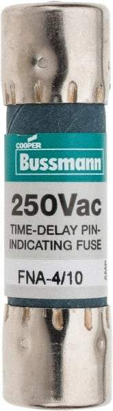 Cooper Bussmann - 250 VAC, 0.4 Amp, Time Delay Pin Indicator Fuse - Fuse Holder Mount, 1-1/2" OAL, 10 at 125 V kA Rating, 13/32" Diam - Benchmark Tooling