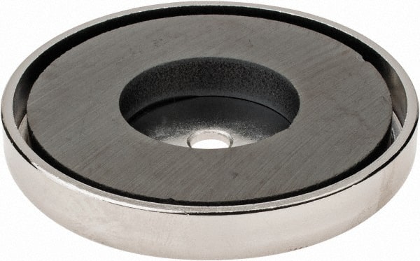 Mag-Mate - 19 Lb Max Pull Force, 5/16" Overall Height, 2.03" Diam, Ceramic Cup Magnet - Benchmark Tooling