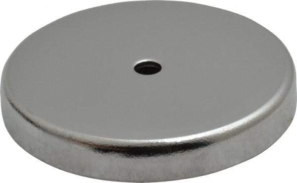 Mag-Mate - 2.03" Diam, 5/16" Cup Height, 5/16" Overall Height, 47.5 Lb Average Pull Force, 47.5 Lb Max Pull Force, Neodymium Rare Earth Cup Magnet - Through Hole Style, 3/16" Cup ID, 7/16" Magnet ID, Galvanized - Benchmark Tooling