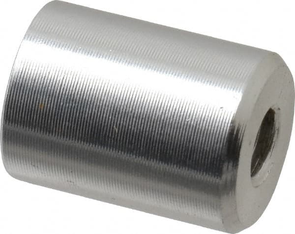 Mag-Mate - 8-32 Thread, 3/8" Diam, 1/2" High, 0.65 Lb Average Pull Force, Neodymium Rare Earth Pot Magnet - 1/4" Tapped Hole Depth, Nickel Plated, Aluminum Insulated - Benchmark Tooling